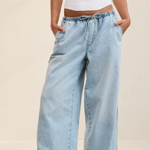 Load image into Gallery viewer, Daydream Denim Drawstring Pull‑On Wide‑Leg Pants Trousers
