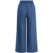 Load image into Gallery viewer, Striped Patchwork Drawstring Wide‑Leg Twill Trousers